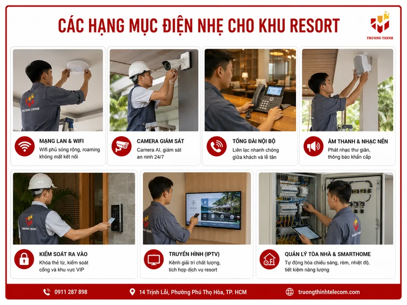Các hạng mục điện nhẹ cho khu resort
