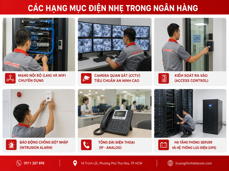 Các hạng mục điện nhẹ trong ngân hàng