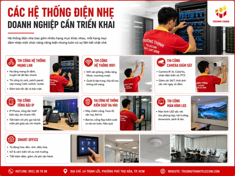 Các hệ thống điện nhẹ doanh nghiệp cần triển khai