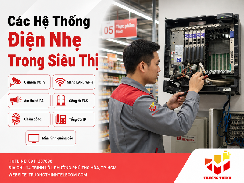 Các Hệ Thống Điện Nhẹ Trong Siêu Thị Nên Thi Công
