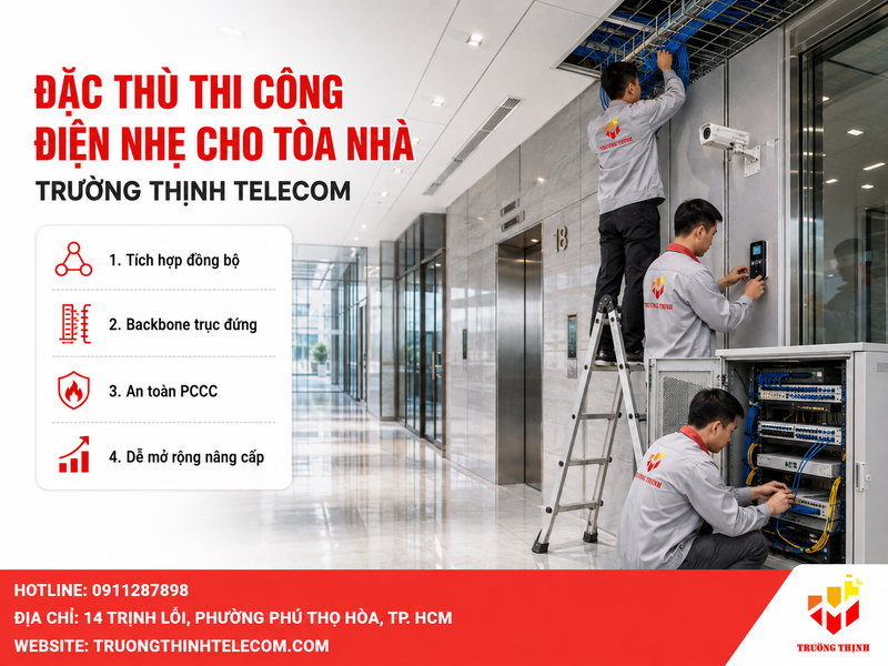 Đặc thù riêng biệt khi thi công điện nhẹ cho tòa nhà