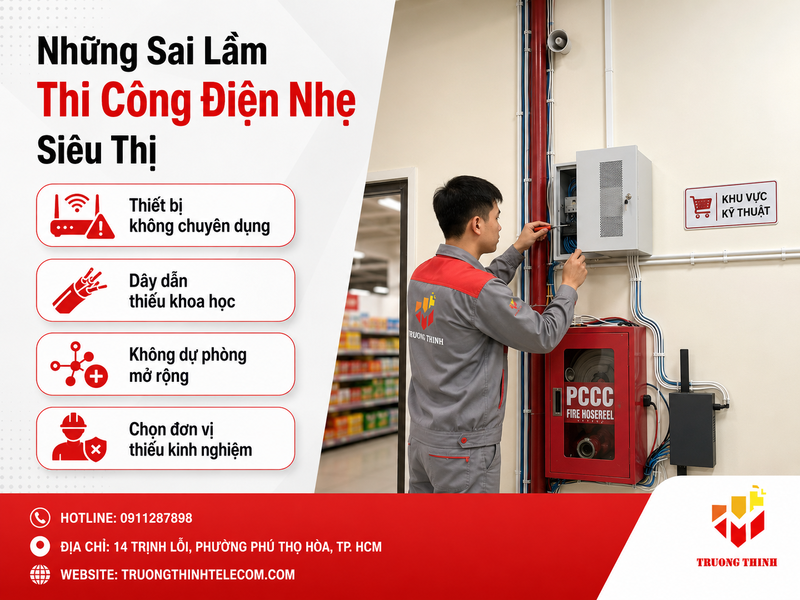 Những Sai Lầm Khi Thi Công Điện Nhẹ Siêu Thị