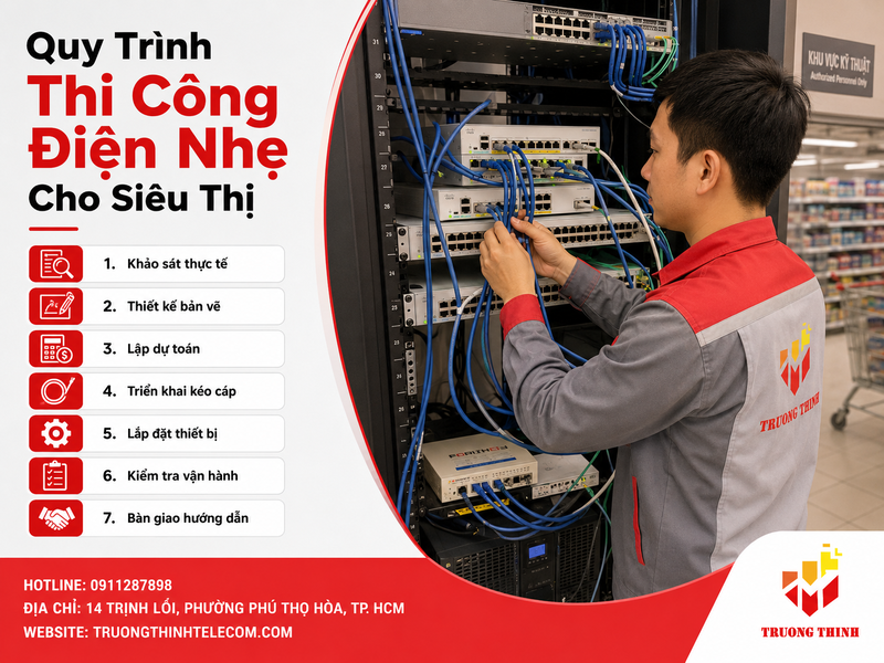 Quy Trình Thi Công Điện Nhẹ Cho Siêu Thị