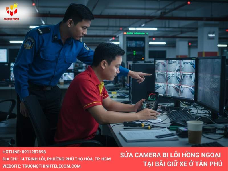 Sửa Camera bị lỗi hồng ngoại tại bãi giữ xe Tân Phú