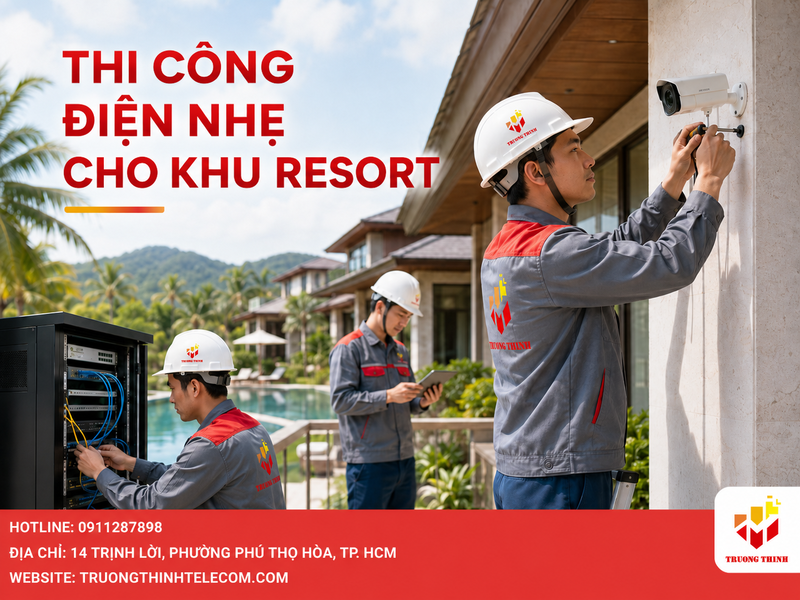 Thi công điện nhẹ cho khu resort