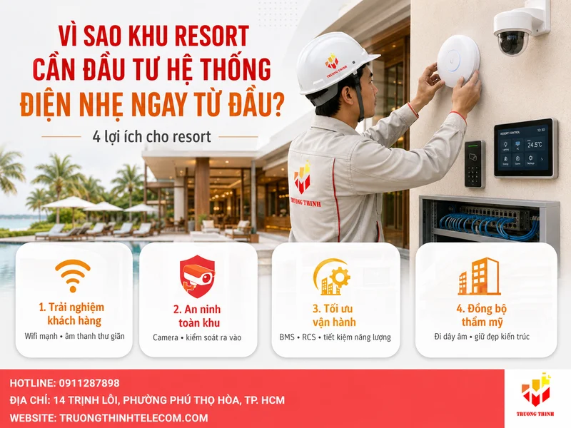 Vì sao khu resort cần đầu tư hệ thống điện nhẹ ngay từ đầu?