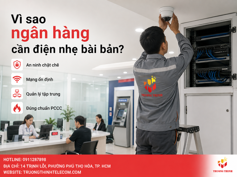 Vì sao ngân hàng cần đầu tư hệ thống điện nhẹ bài bản?