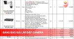 Bảng báo giá lắp đặt camera
