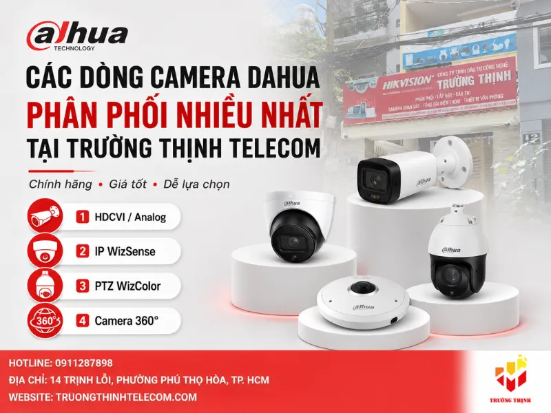 Những dòng sản phẩm phân phối camera Dahua bán chạy tại Trường Thịnh Telecom