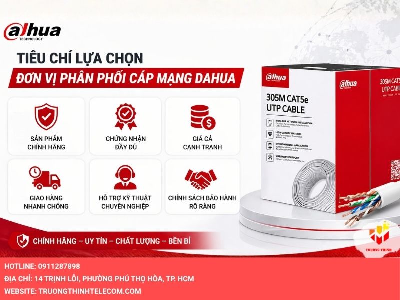 Tiêu chí lựa chọn đơn vị phân phối cáp mạng Dahua