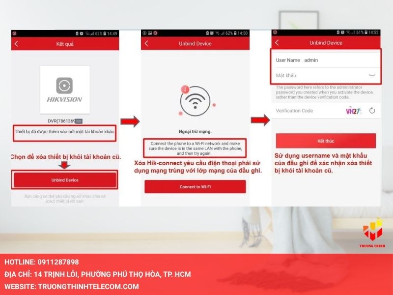 Chọn Unbind Device
