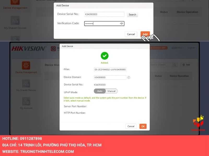 Điền Serial Number (SN)