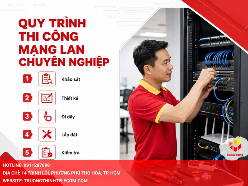 Quy trình thi công mạng LAN chuyên nghiệp