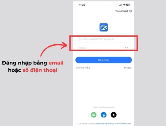 Đăng nhập vào tài khoản đã kết nối với camera Yoose của bạn