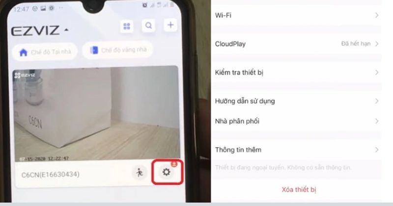 Mở ứng dụng EZVIZ trên điện thoại
