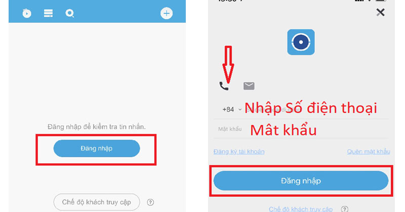 Đăng nhập vào ứng dụng