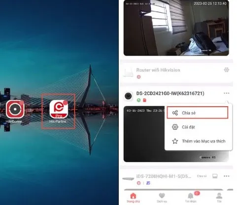 Nhấn vào Chia sẻ