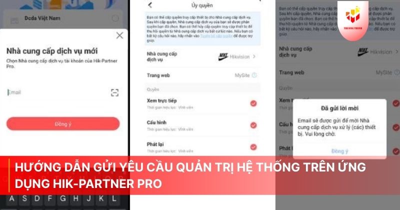 Hướng dẫn gửi yêu cầu quản trị hệ thống trên ứng dụng Hik-Partner Pro
