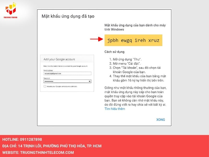 Mật khẩu ứng dung đã tạo