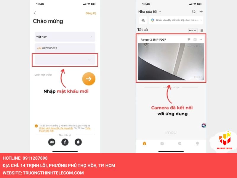 Đăng nhập bằng mật khẩu mới
