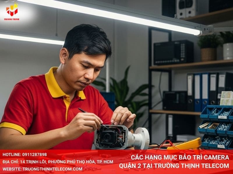 Các hạng mục bảo trì camera Quận 2 tại Trường Thịnh Telecom