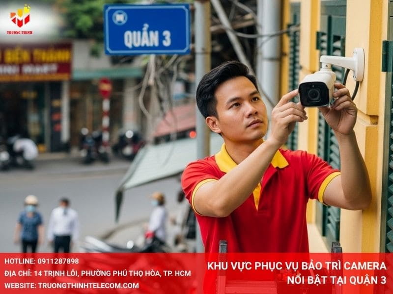 Khu vực phục vụ bảo trì camera nổi bật tại Quận 3