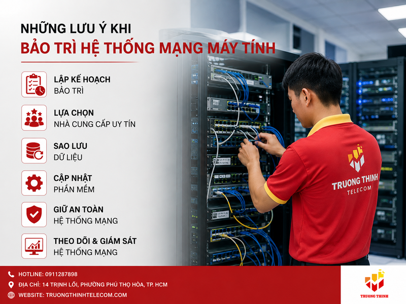 Những lưu ý khi bảo trì hệ thống mạng máy tính công ty