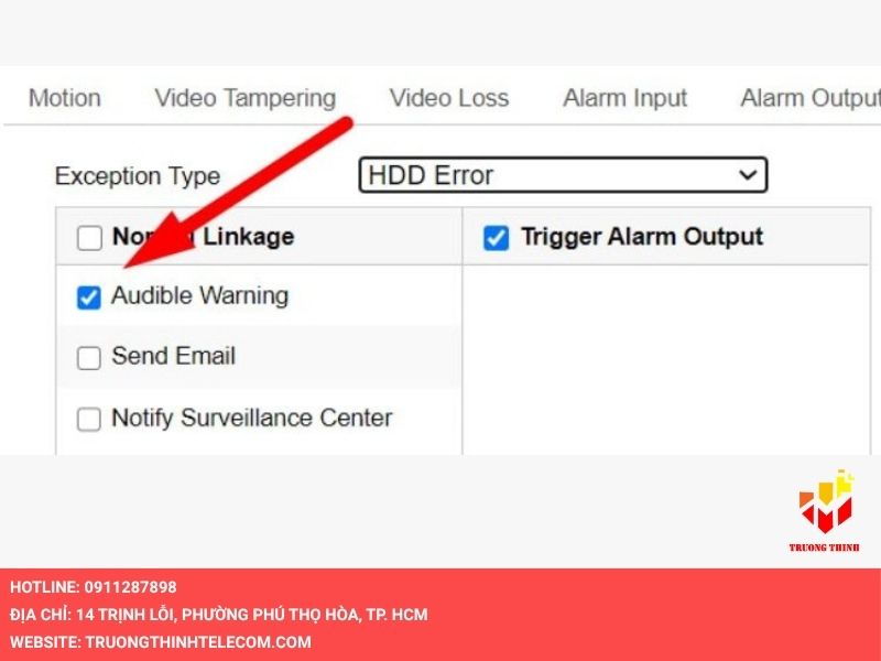 Bỏ tích phần Audible Warning