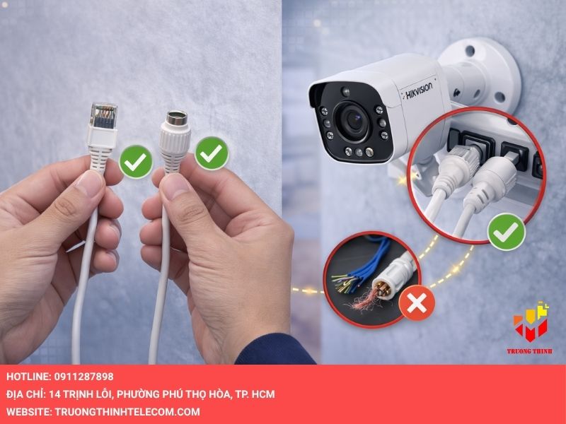 Kiểm tra kết nối dây cáp và jack