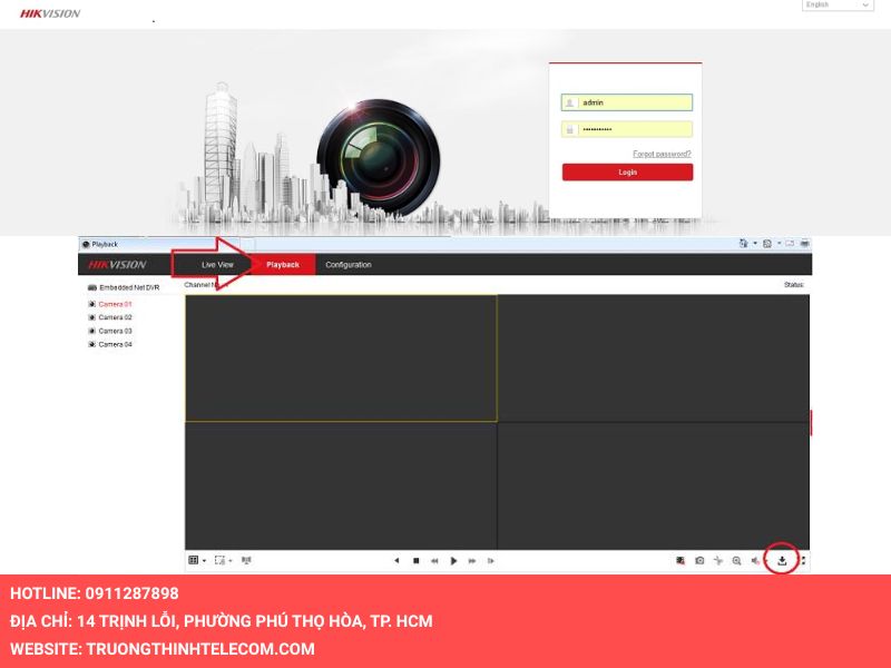 Cách trích xuất camera hikvision Nhập IP trên trình duyệt web 