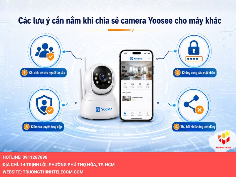 Các lưu ý cần nắm khi chia sẻ camera Yoosee cho máy khác