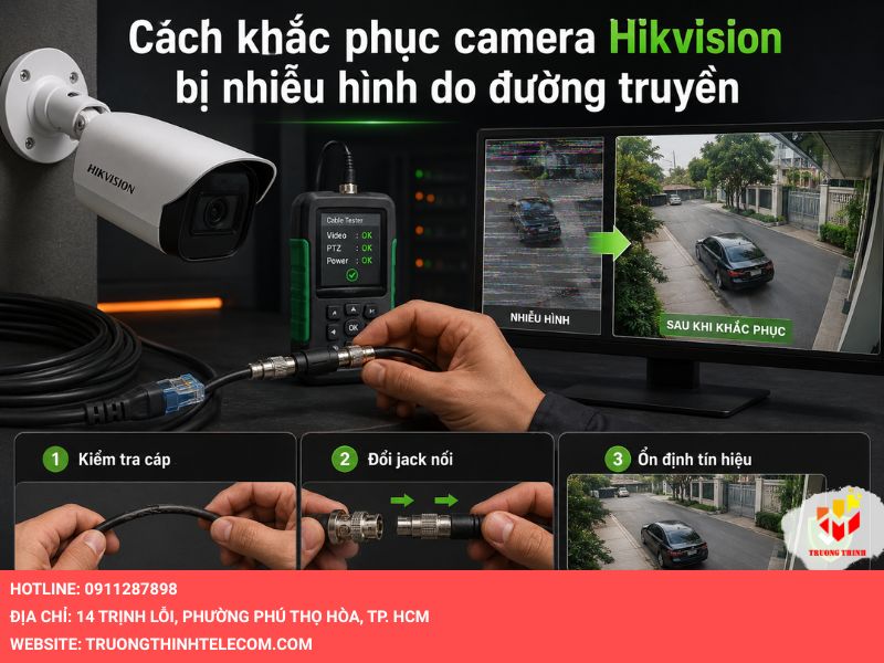 Cách khắc phục camera Hikvision bị nhiễu hình do đường truyền