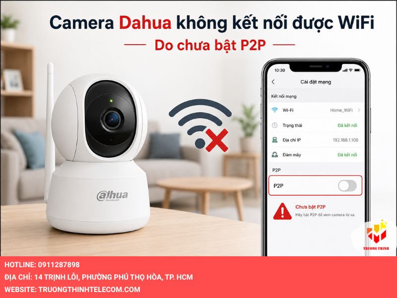 Camera Dahua không kết nối được wifi do chưa bật P2P