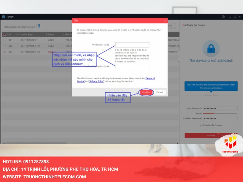 Chọn thời gian và cấu hình địa chỉ mạng cho đầu ghi