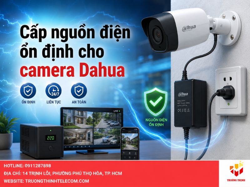Cung cấp nguồn điện cho camera Dahua ổn định