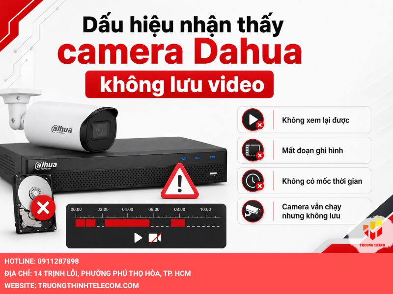 Dấu hiệu nhận thấy camera Dahua không lưu video