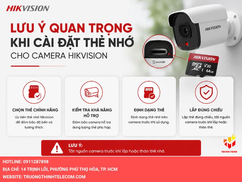 Lưu ý quan trọng khi cài đặt thẻ nhớ cho camera Hikvision