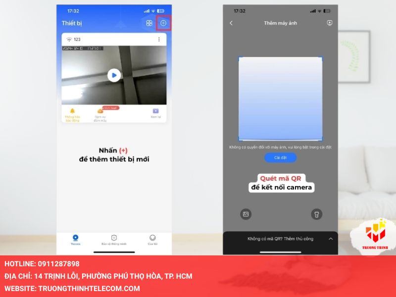 Nhấn vào dấu + ở góc phải màn hình