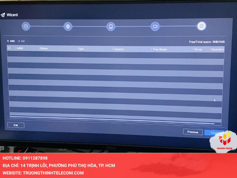 Sử dụng đầu ghi có ổ cứng cần tiến hành format ổ cứng