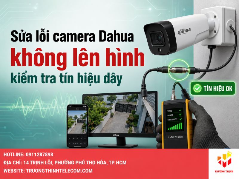 Sửa lỗi camera Dahua không lên hình bằng kiểm tra tín hiệu dây