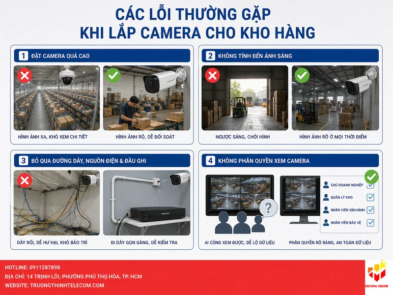 Các lỗi thường gặp khi lắp camera cho kho hàng