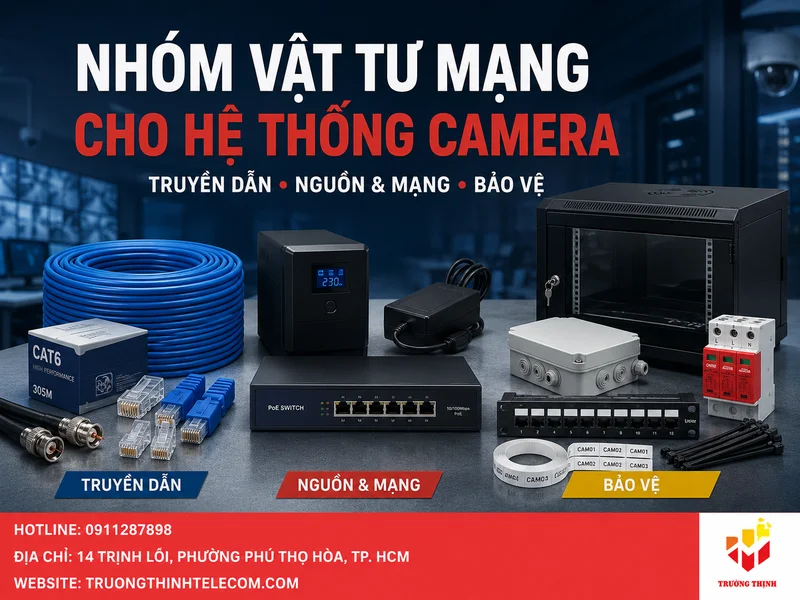 Các nhóm vật tư mạng cho hệ thống camera cần tính ngay từ giai đoạn khảo sát
