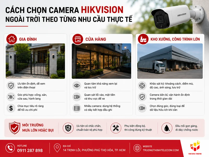 Cách chọn camera Hikvision ngoài trời theo từng nhu cầu thực tế