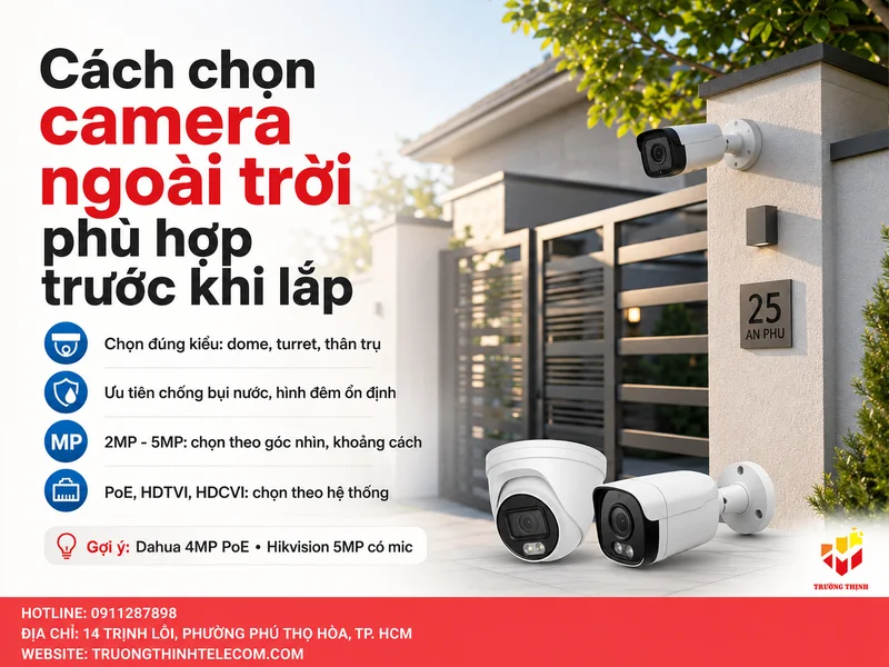 Cách lắp camera ngoài trời đúng kỹ thuật