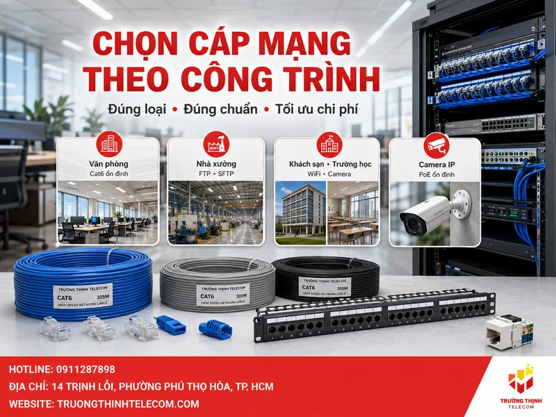Cách chọn cáp mạng theo từng loại công trình