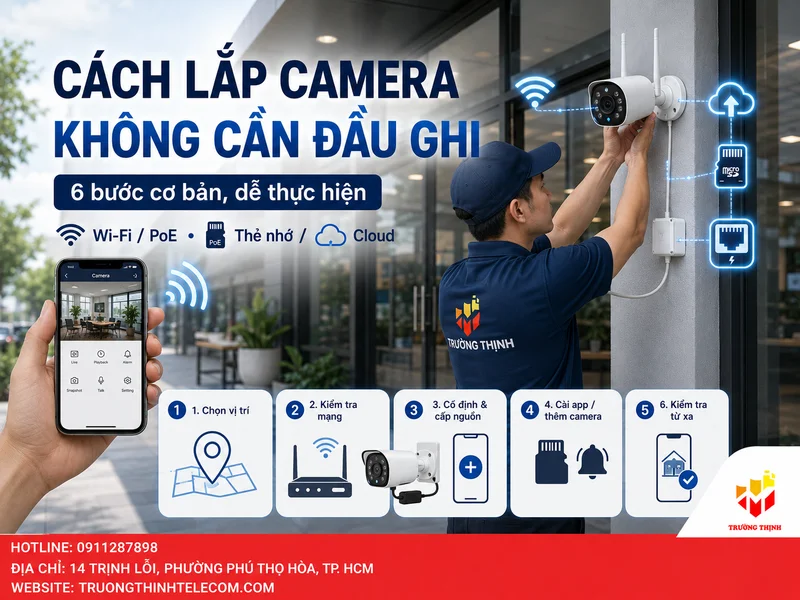 Cách lắp camera không cần đầu ghi từng bước