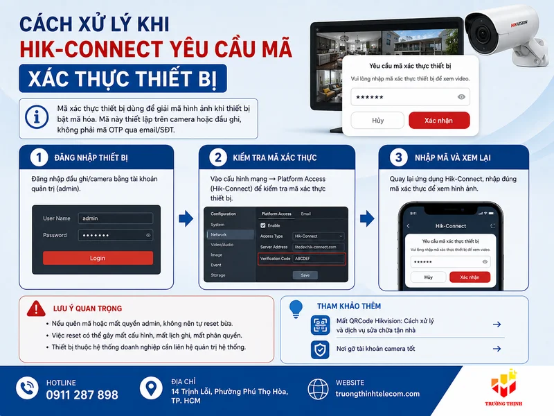 Cách xử lý khi Hik-Connect yêu cầu mã xác thực thiết bị