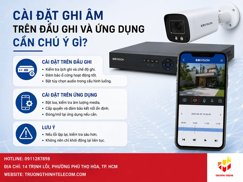 Cài đặt ghi âm trên đầu ghi và ứng dụng cần chú ý gì?