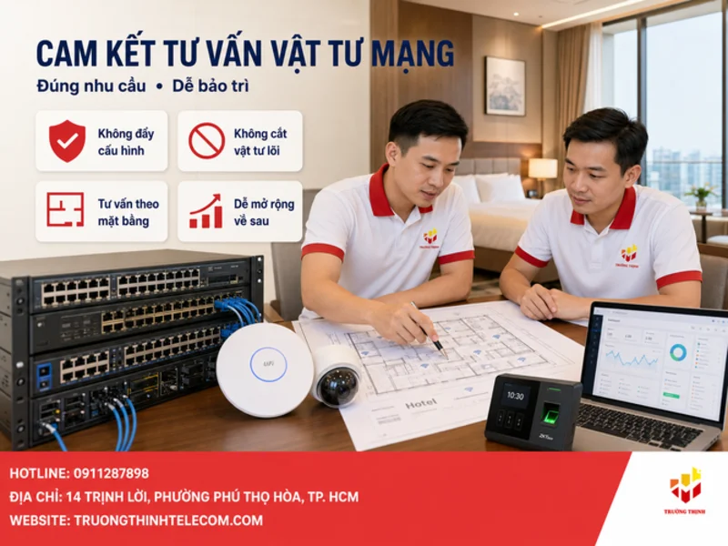 Cam kết khi tư vấn và cung cấp vật tư mạng khách sạn