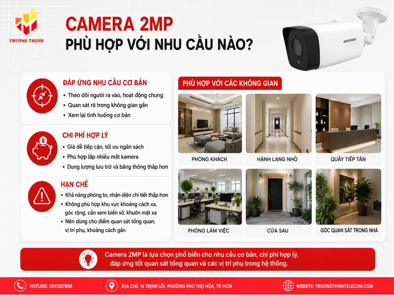 Camera 2MP phù hợp với nhu cầu nào?